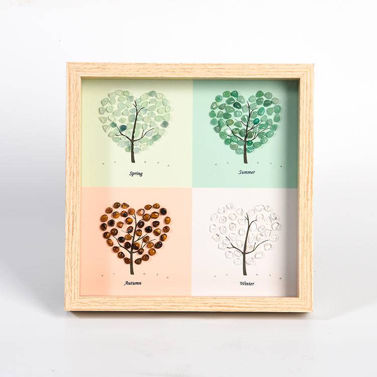 Four seasons tree crystal stone photo frame table